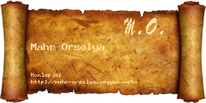 Mahr Orsolya névjegykártya